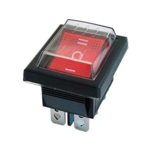 Выключатель одноклавишный, двухрежимный (красный) 16A/250V 301206