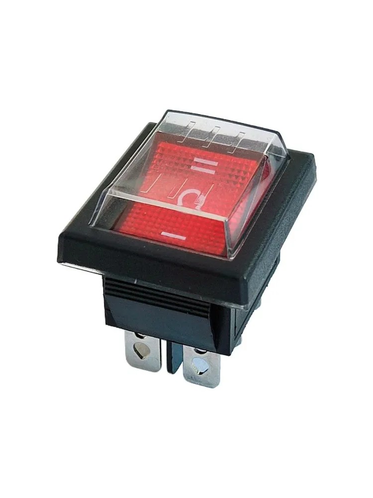Выключатель одноклавишный, двухрежимный (красный) 16A/250V 301206