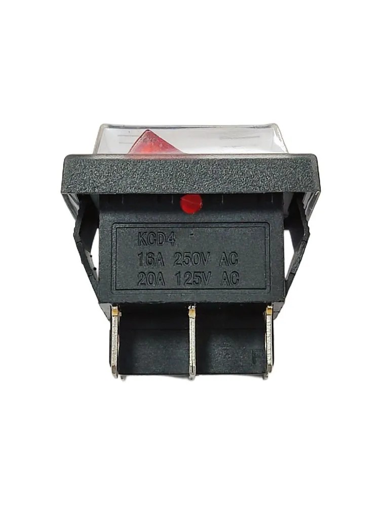 Выключатель одноклавишный, двухрежимный (красный) 16A/250V 301206 — изображение 3