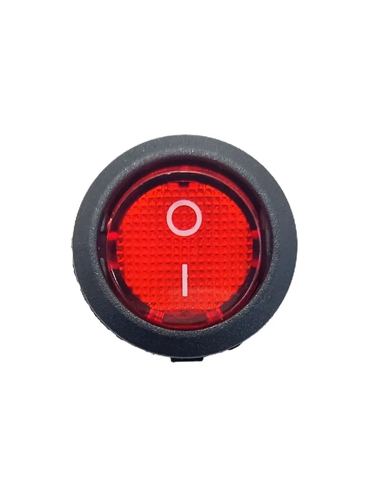 Выключатель одноклавишный 10А/250V, круглый (красный) 66050 — изображение 3