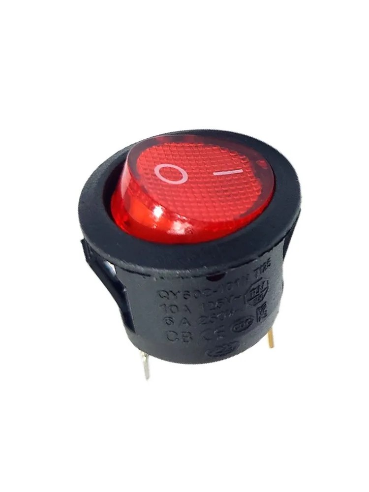 Выключатель одноклавишный 10А/250V, круглый (красный) 66050 — изображение 5
